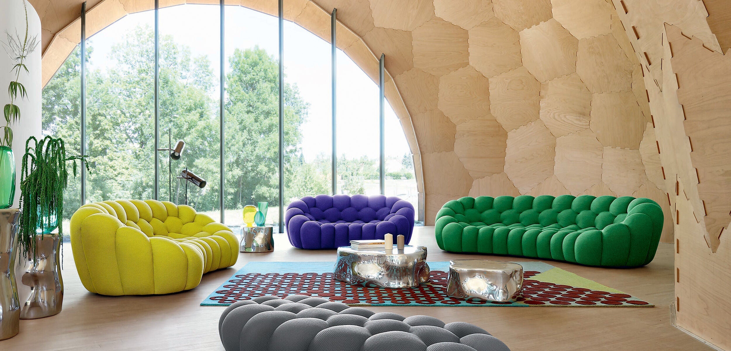 Canapé Bubble Curve Rochebobois - Jaune